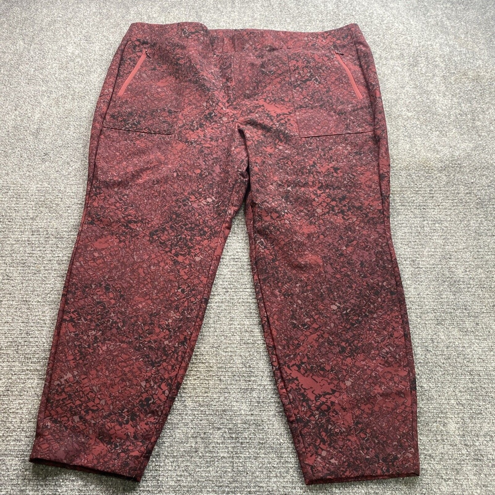 Lane Bryant Pants Womens 26 Maroon Marble On The Go Slim Ankle Pull On Office